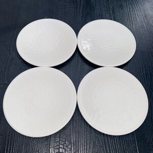 Threshold White Melamine Appetizer Dessert Plates Set Of 4 Hammered Style